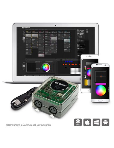 Cameo DVC PRO - Interfaz USB a DMX de 1024 canales con WiFi-Access y software de control