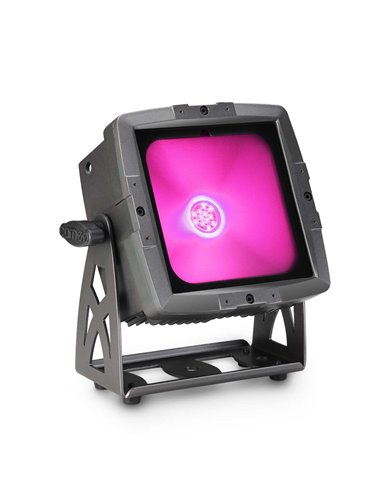 Cameo FLAT PRO FLOOD IP65 TRI - Proyector con LED COB tricolor de 60 W para uso en exteriores con carcasa negra