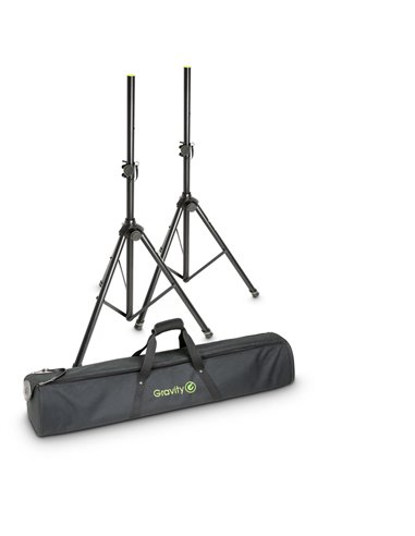 Gravity SS 5211 B SET 1 - Set 2 soportes de aluminio para altavoces con bolsa de transporte