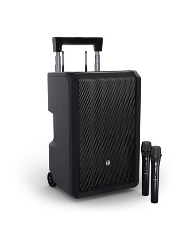 LD Systems ANNY® 10 HHD 2 B6 - Altavoz PA Bluetooth® de 10" con batería, mezclador y 2 micrófonos inalámbricos