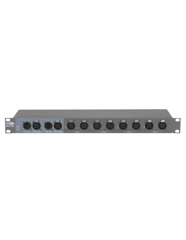Showtec DB-1-4/RDM Amplificador de señal DMX de 4 canales con RDM y conectores XLR de 3 y 5 clavijas