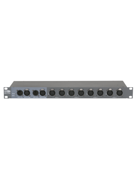 Showtec DB-1-4/RDM Amplificador de señal DMX de 4 canales con RDM y conectores XLR de 3 y 5 clavijas