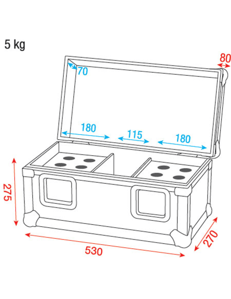 Showgear Pro Case for 12 Mics Con compartimento para accesorios y espuma preformada