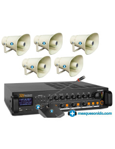 Pack Megafonía 100V ECO 240W para Avisos y Naves-vista lateral