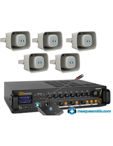Pack Megafonía 100V 240W PREMIUM | Música Ambiental Hi-Fi
