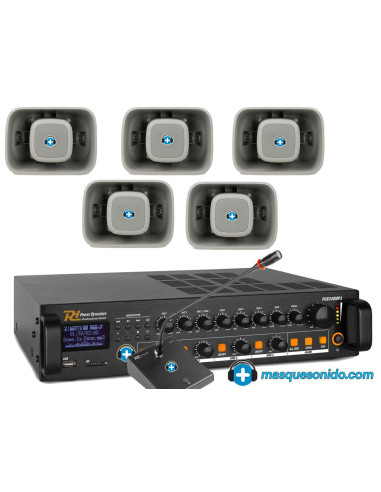 Pack Megafonía 100V 240W PREMIUM | Música Ambiental Hi-Fi