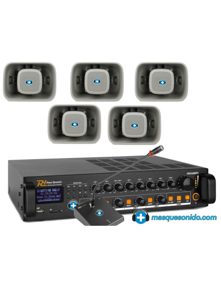 Pack Megafonía 100V 240W PREMIUM | Música Ambiental Hi-Fi