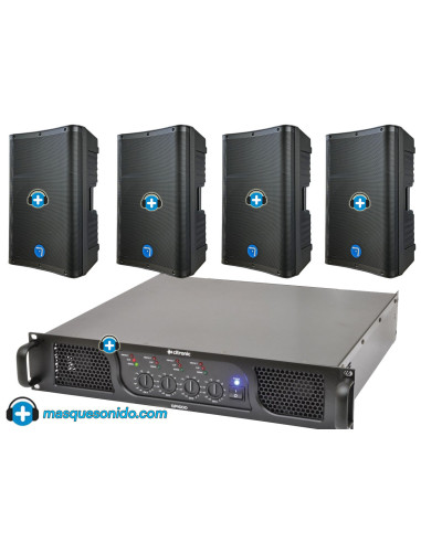 Pack Sonido Pub DJ 2100W: 4 Altavoces 15" + Sub 18" + Mesa DJ