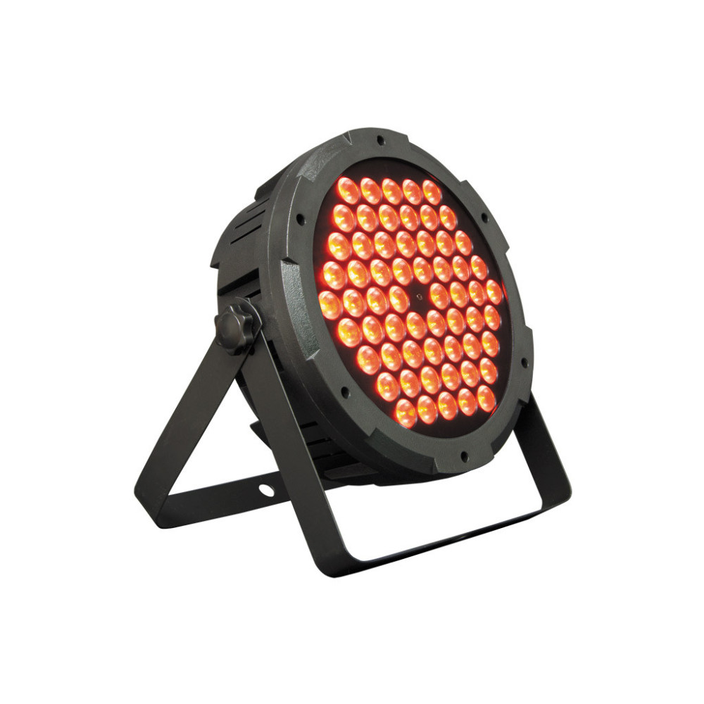 Panel trasero foco LED con menú digital y conexiones DMX