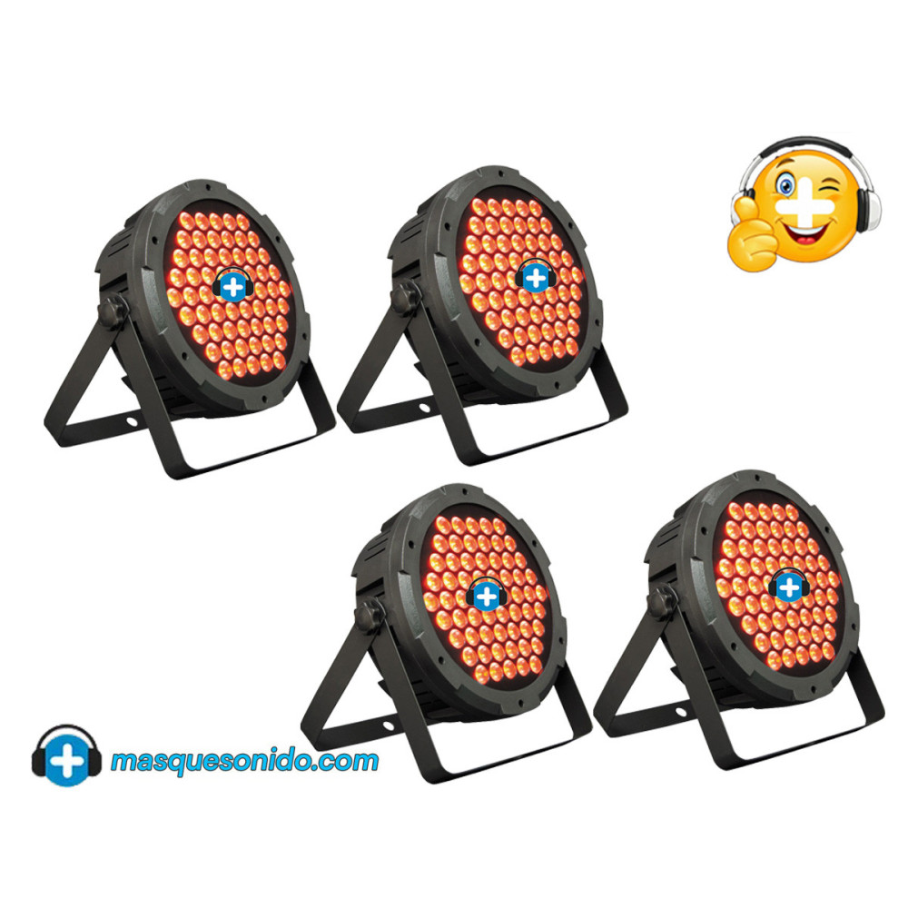 Pack 8x Focos LED 90W RGB + Cables | Mark SuperParLED Eco 85