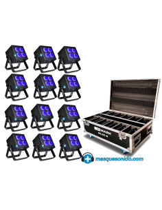 Pack 12 Focos Batería con Flightcase de Carga