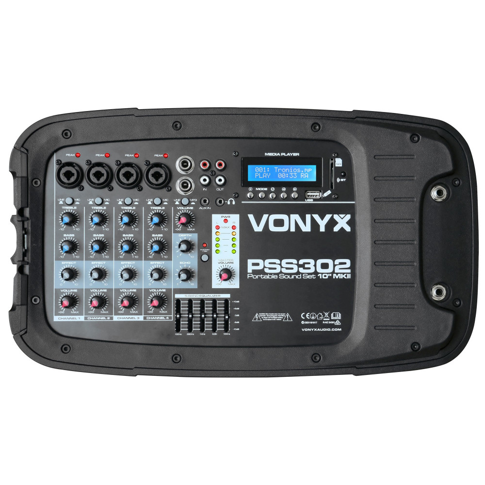 Vonyx PSS302 Set Portátil 10" SD/USB/MP3/Bluetooth con Trípode