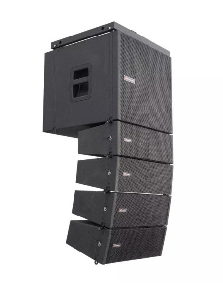 Masquesonido|Mark SET MAP 1500 Sistema Line Array activo. Subwoofer 15'' activo + 4 satélites pasivosMarkLine Array
