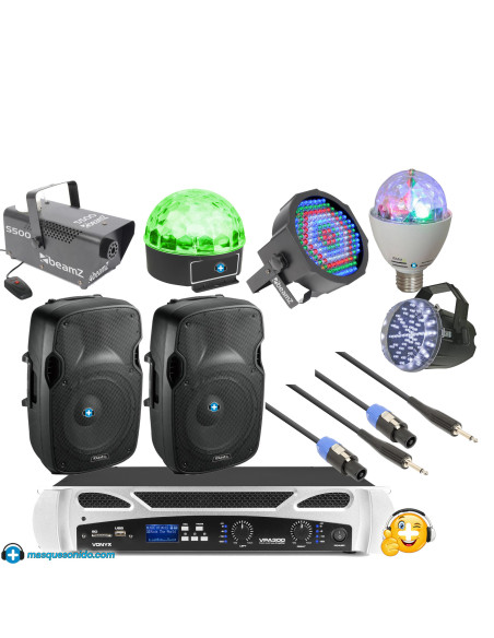 Pack Fiesta Sonido y Luces: Equipo Completo Navidad y Karaoke