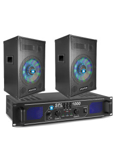 Pack Sonido Full Party 800W: Altavoces LED 8" + Amplificador EQ