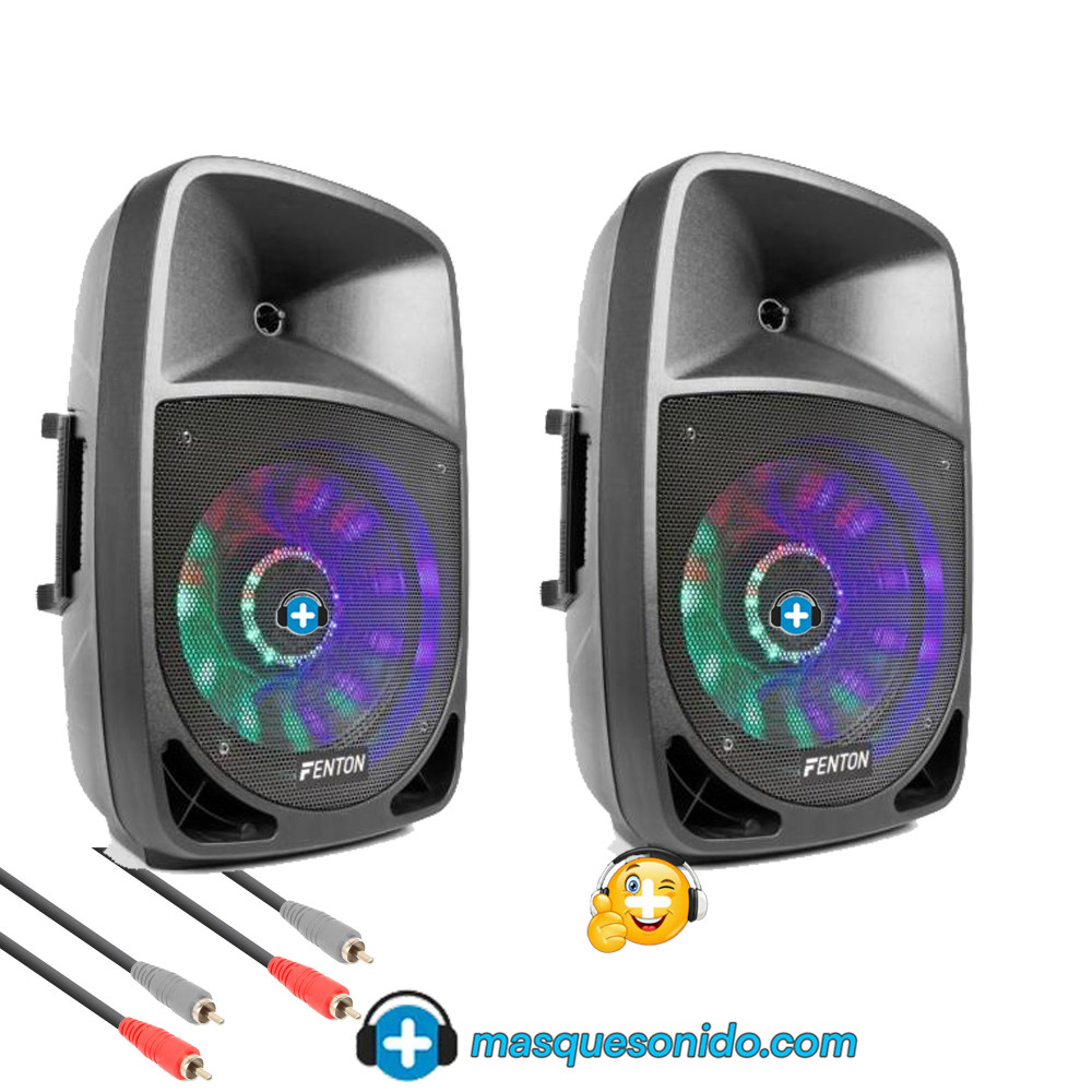 Pack 2 Altavoces 15" Fenton FT1500A Bluetooth + Cable Link