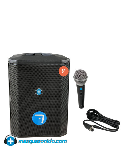 Pack Karaoke Seven SV8 Start: Altavoz 8" + Micrófono | Masquesonido