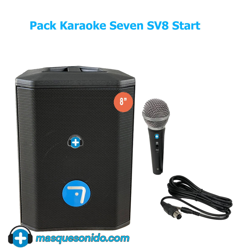 Pack Karaoke Seven SV8 Start: Altavoz 8" + Micrófono | Masquesonido