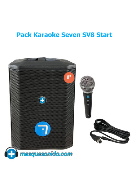 Pack Karaoke Seven SV8 Start: Altavoz 8" + Micrófono | Masquesonido