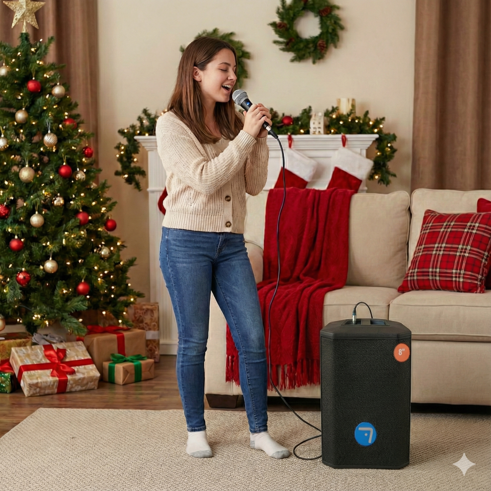 Pack Karaoke Seven SV8 Start: Altavoz 8" + Micrófono | Masquesonido