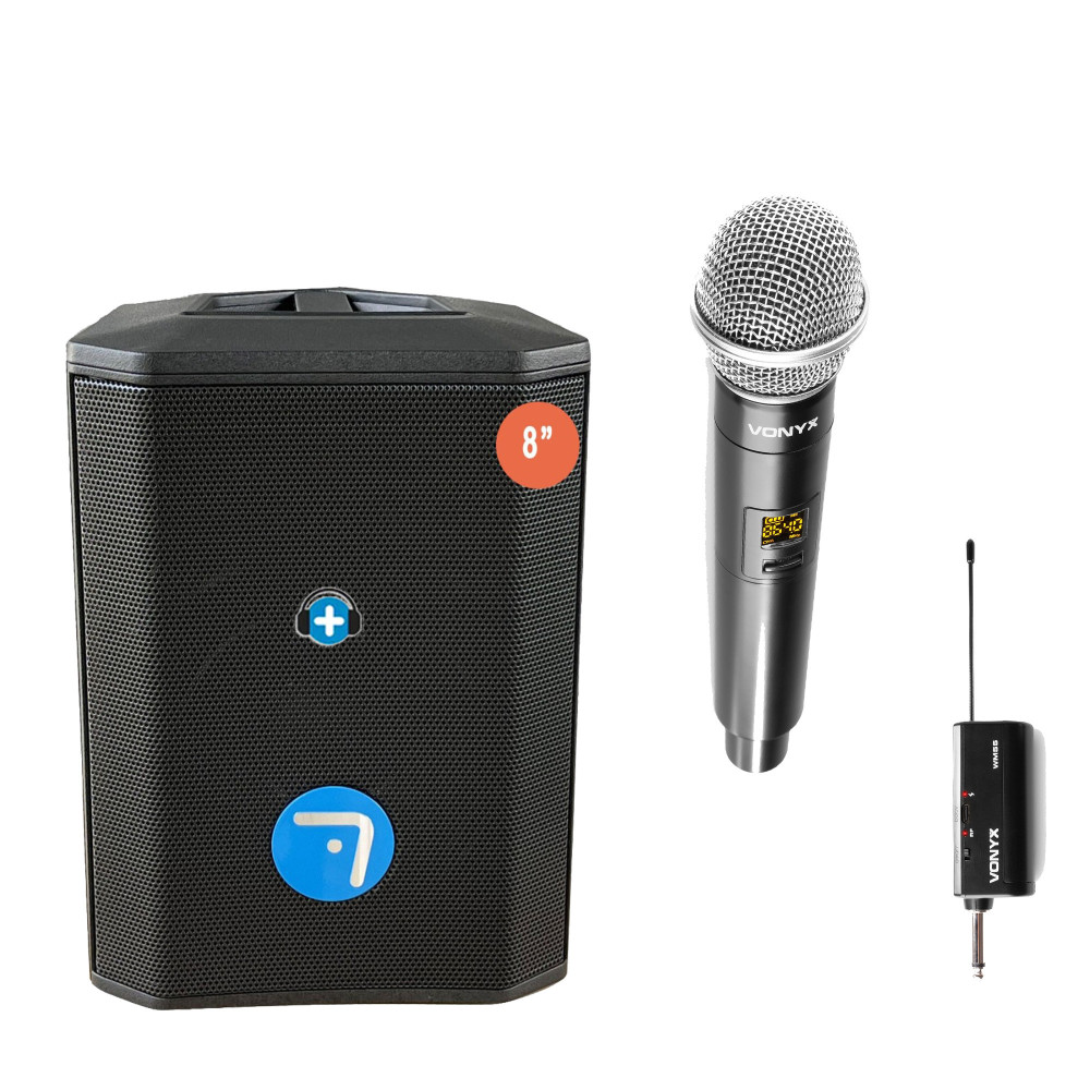 Pack Karaoke Inalámbrico Seven SV8: Altavoz 8" + Micro Sin Cables