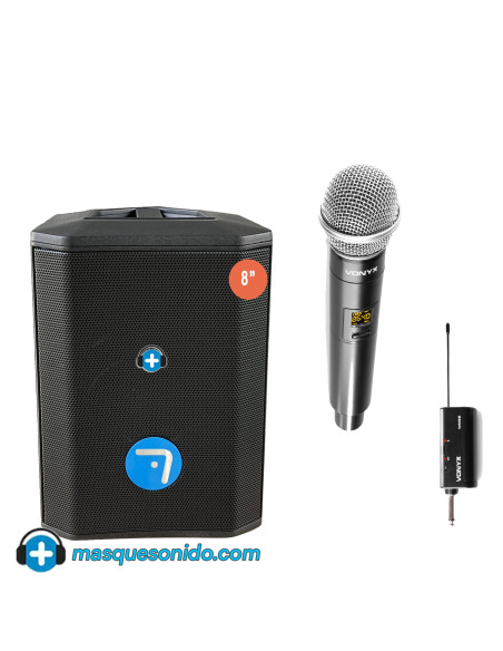 Pack Karaoke Inalámbrico Seven SV8: Altavoz 8" + Micro Sin Cables
