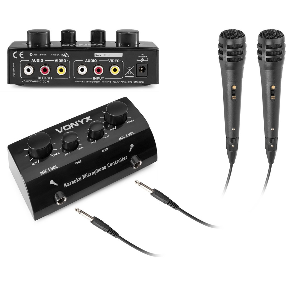 Vonyx   AV430B Controlador micrófonos Karaoke Negro