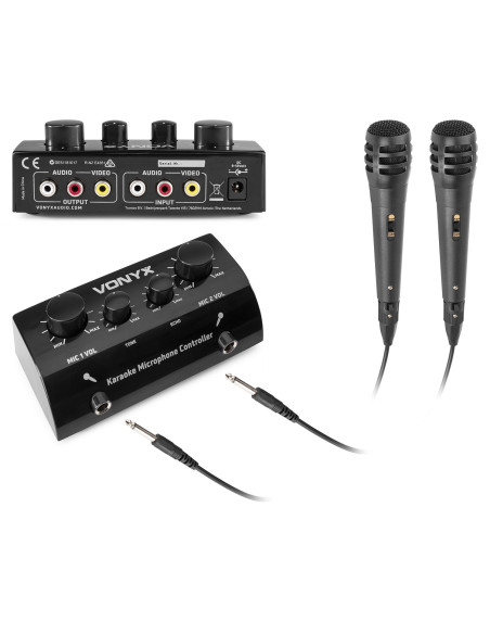Vonyx   AV430B Controlador micrófonos Karaoke Negro