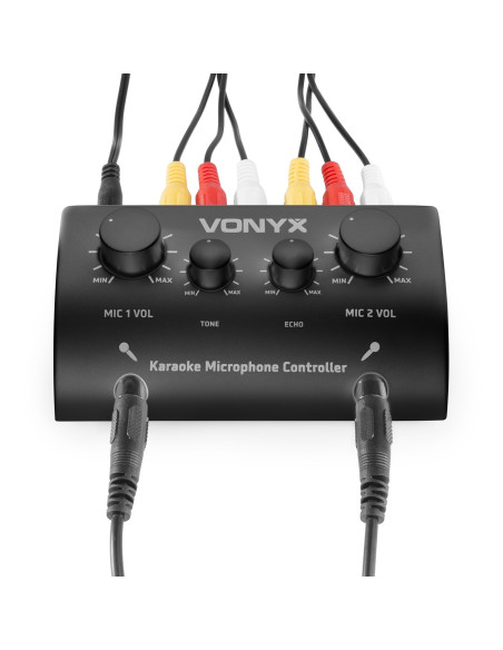 Vonyx   AV430B Controlador micrófonos Karaoke Negro