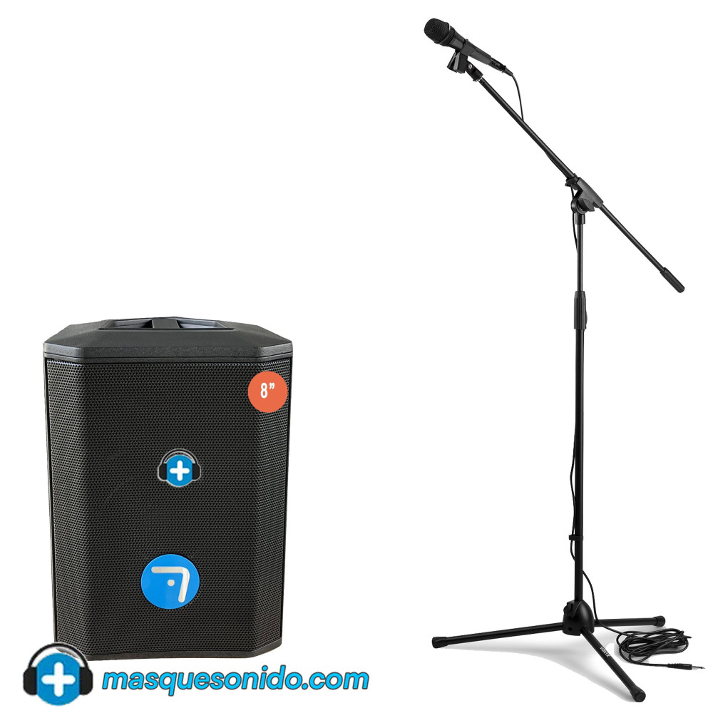 Pack Karaoke Stage Artist: Altavoz + Pie de Micro + Micrófono | Masquesonido