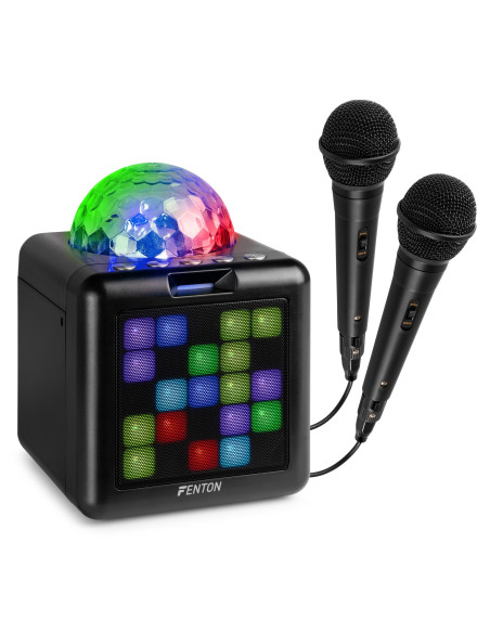 Fenton  KAR15B Altavoz Karaoke con 2 micrófonos Negro