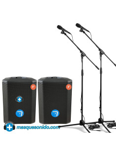 Pack Karaoke Ultimate Show: 2 Altavoces TWS + Trípodes + Micros | Masquesonido 2