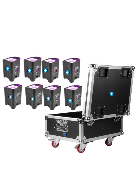 Pack 8x BeamZ BBP96 Batería + Flightcase Carga | Uplighting Profesional RGBAW-UV