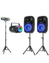 Pack Fiesta Total "Home Disco": Sistema Vonyx 600W con Bluetooth + Set Iluminación Láser & LED
