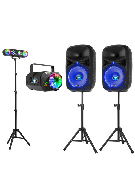 Pack Fiesta Casa PRO: Sonido 600W + Humo, Láser, UV y Focos