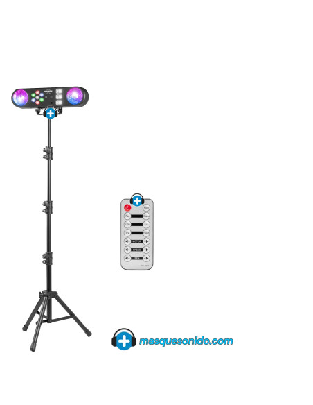 Pack Fiesta DJ Neon: Sonido 800W + Barra UV, Humo y Efectos