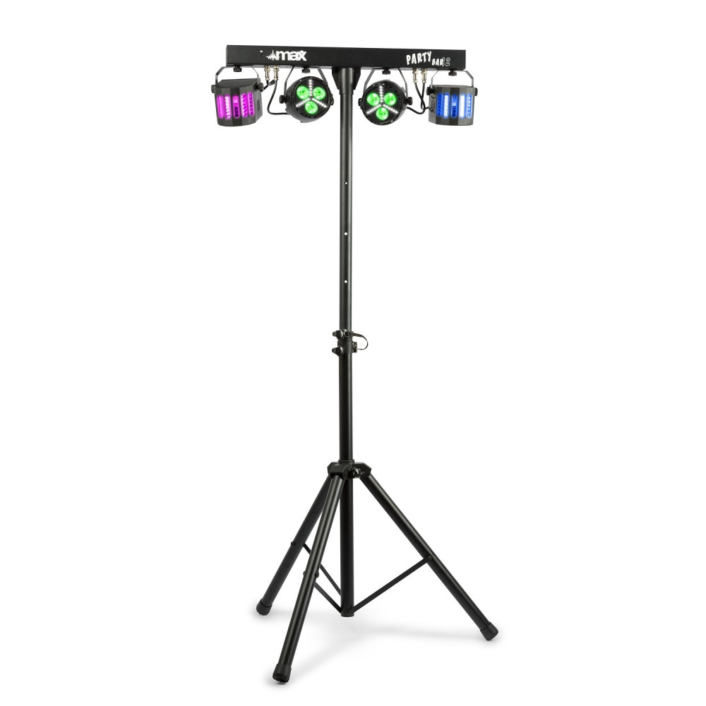 Pack Fiesta Escenario Pro: Altavoces Activos + 2 PartyBars y UV