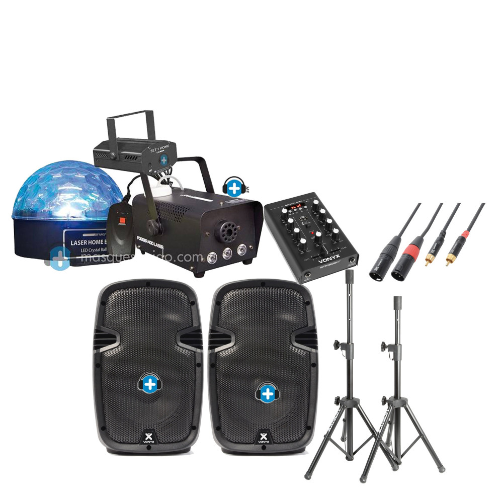 Pack Fiesta Smart: Sonido Activo + Kit Humo y Luces LED