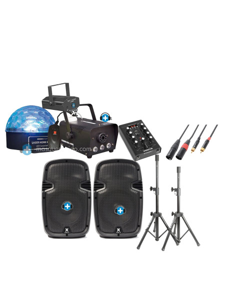 Pack Fiesta Smart: Sonido Activo + Kit Humo y Luces LED
