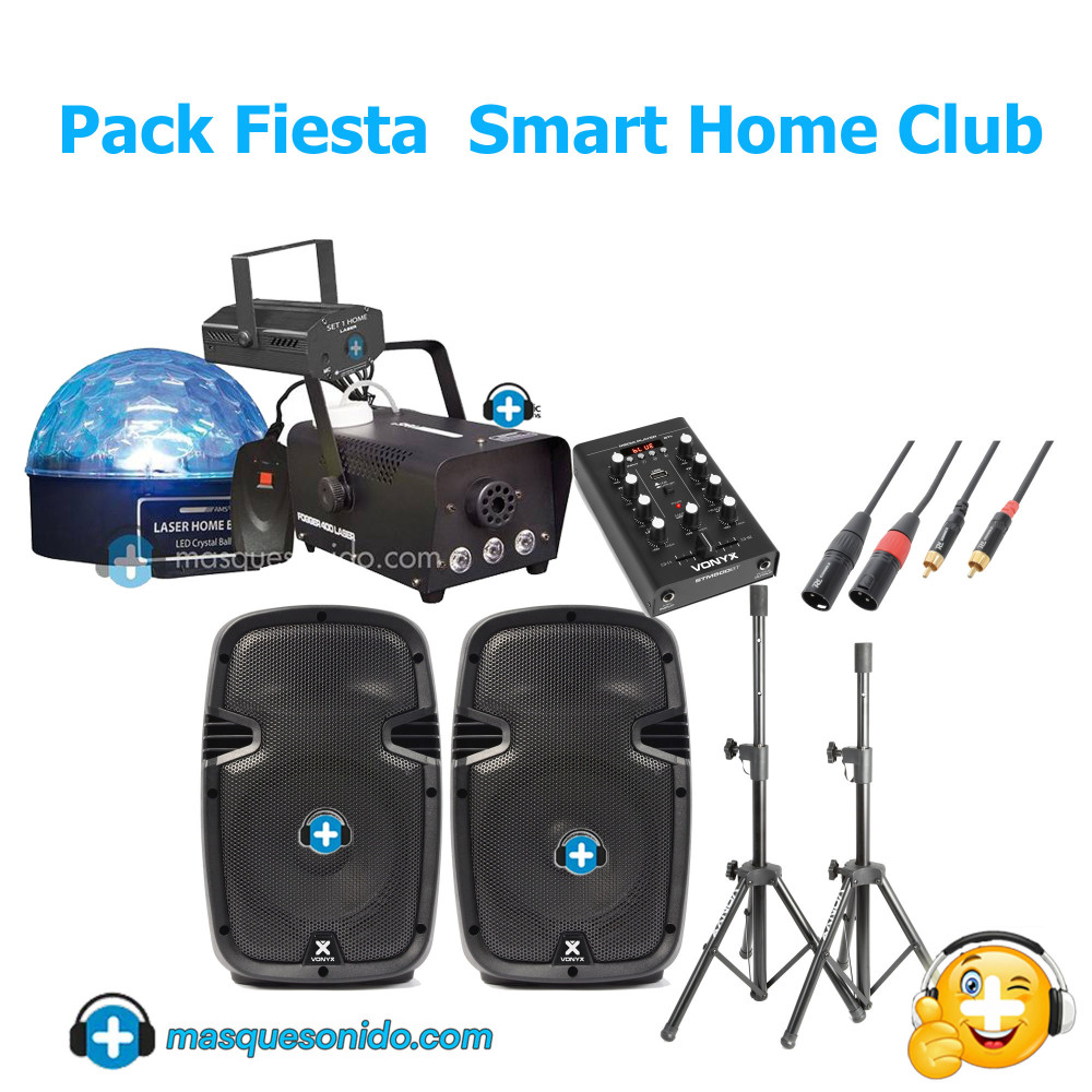 Pack Fiesta Smart: Sonido Activo + Kit Humo y Luces LED