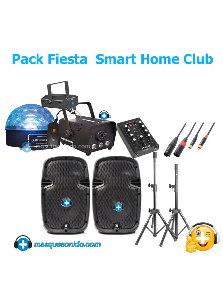 Pack Fiesta Smart: Sonido Activo + Kit Humo y Luces LED