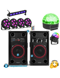 Pack Fiesta Light Storm - Altavoces 10" + 4 Efectos Luz y UV 2