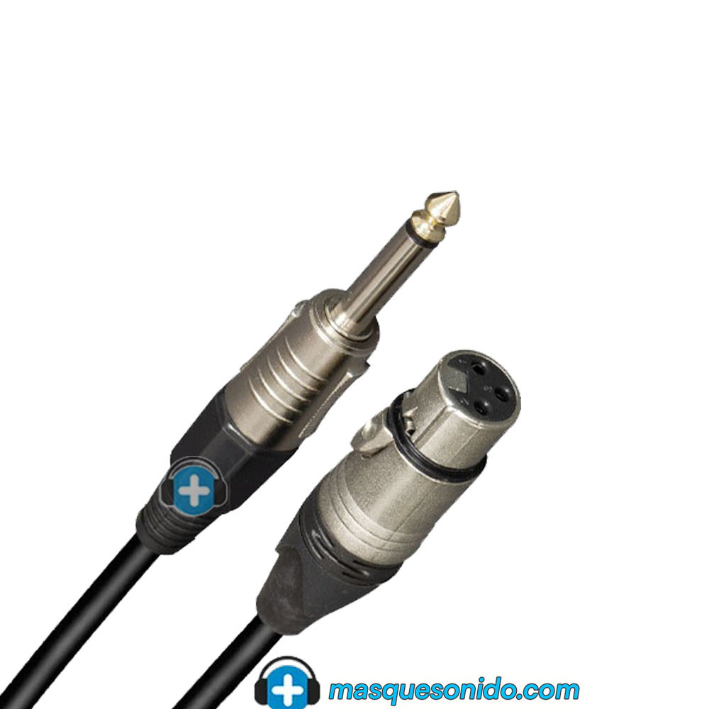 Cable XLR Hembra a Jack Mono 6 Metros Mark MK 30-2 | Masquesonido