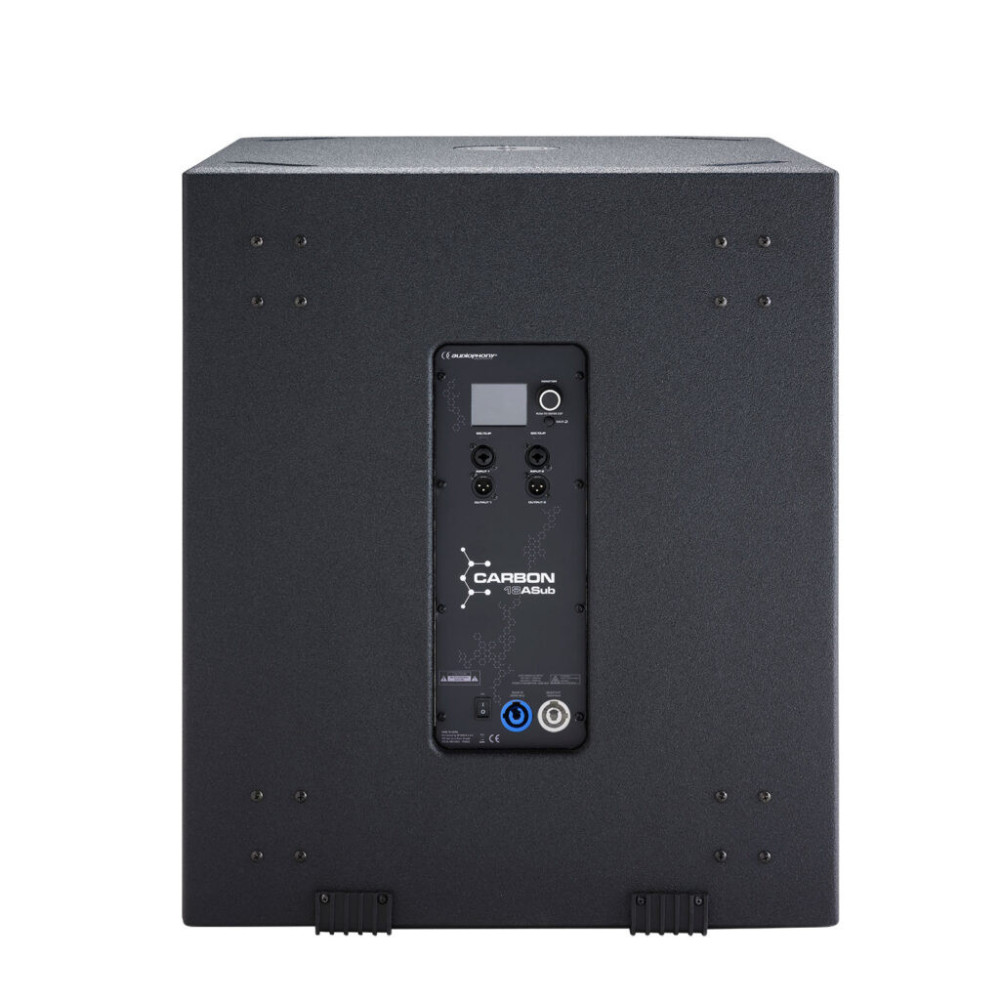 Panel de control DSP y conexiones del subgrave activo Carbon 18A.