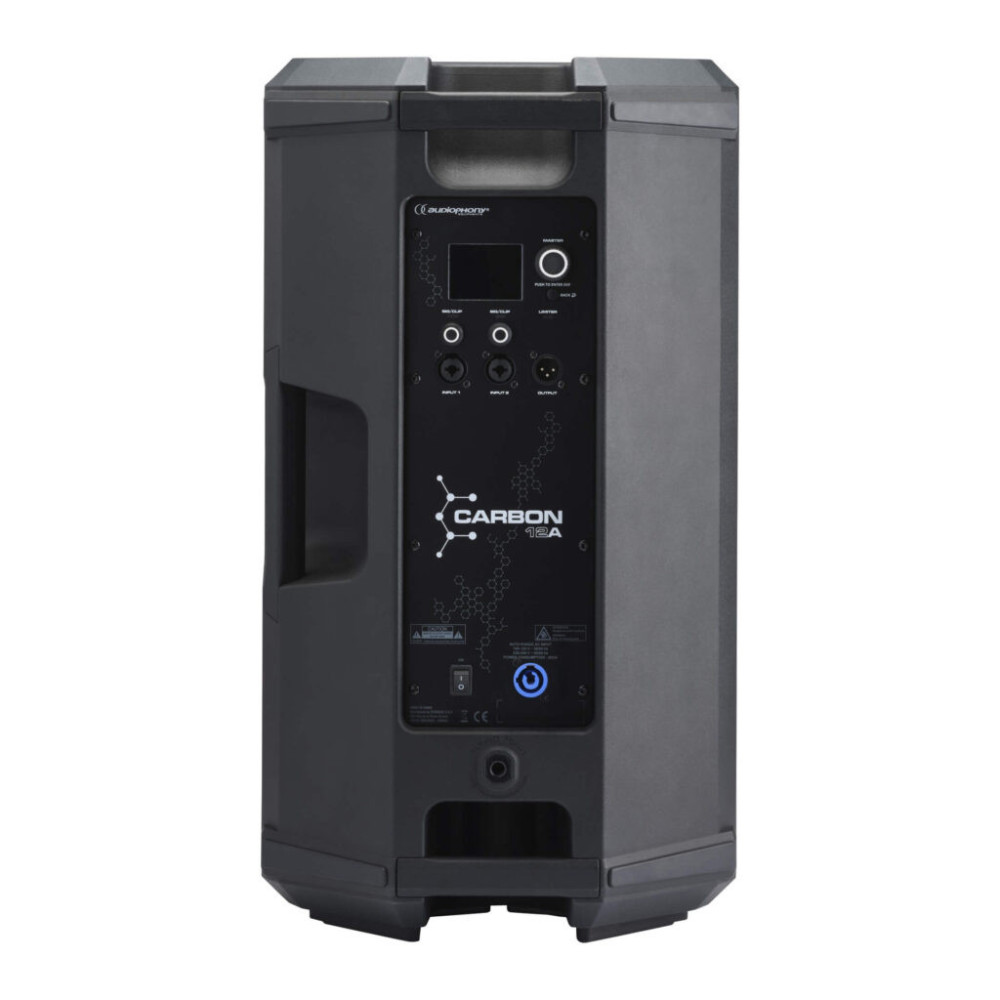 rasera: Panel de control DSP y conexiones del altavoz activo Carbon 12A con Bluetooth