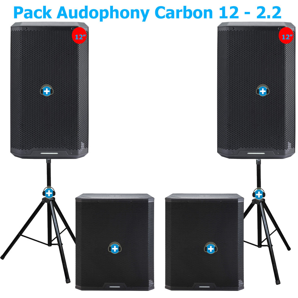 Pack sonido  Audiophony Carbon 2.2 | 2x12" + 2x18" + Soportes