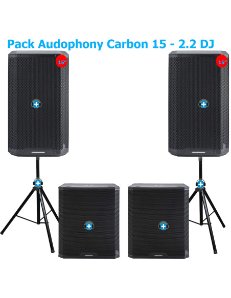 Equipo Sonido DJ Profesional 2.2 | 2x15" + 2x18" Audiophony Carbon