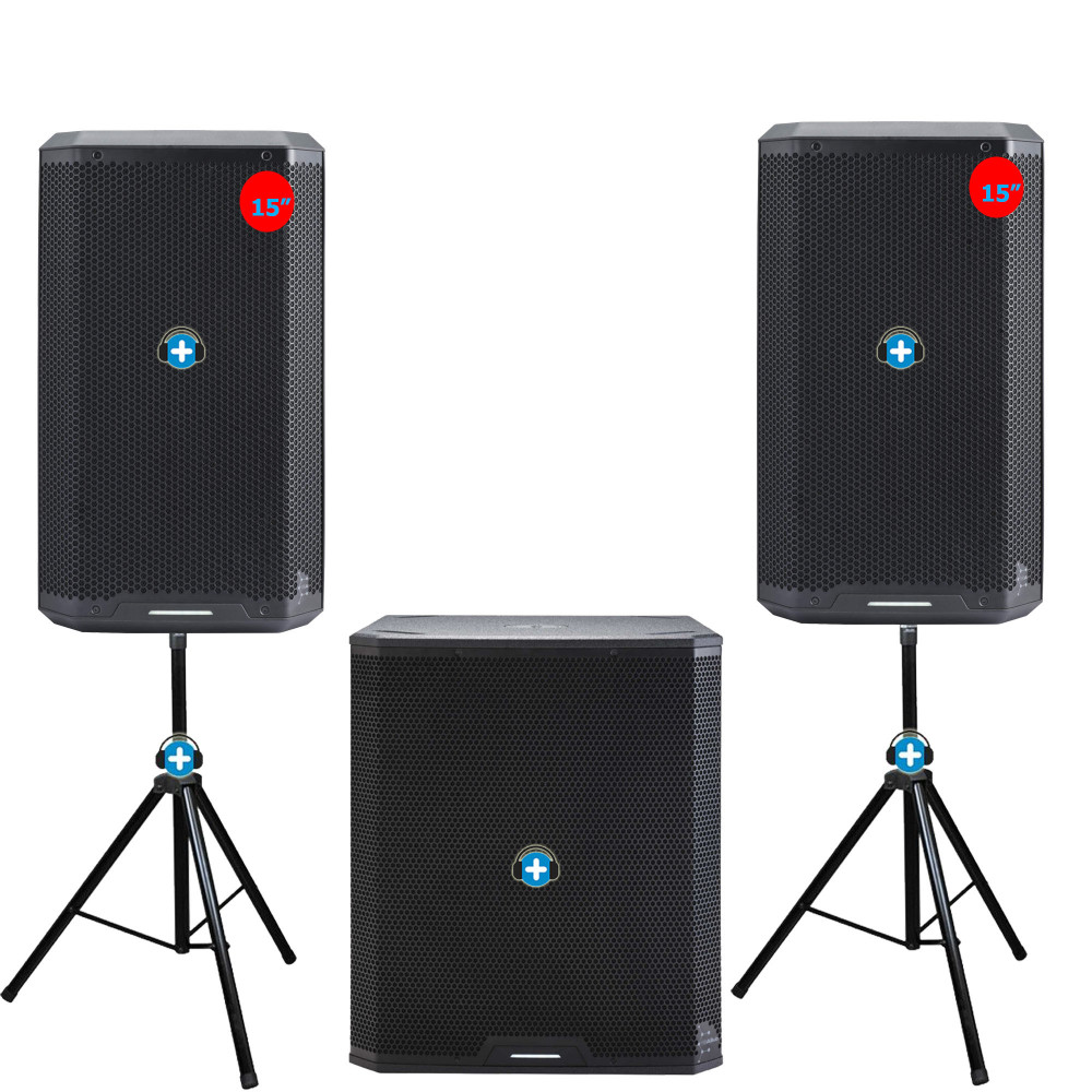 Equipo de sonido 2.1 con 2 altavoces 15 pulgadas y Subwoofer de 18 pulgadas de la serie Carbon,