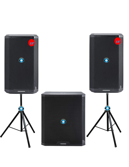 Equipo de sonido 2.1 con 2 altavoces 15 pulgadas y Subwoofer de 18 pulgadas de la serie Carbon,