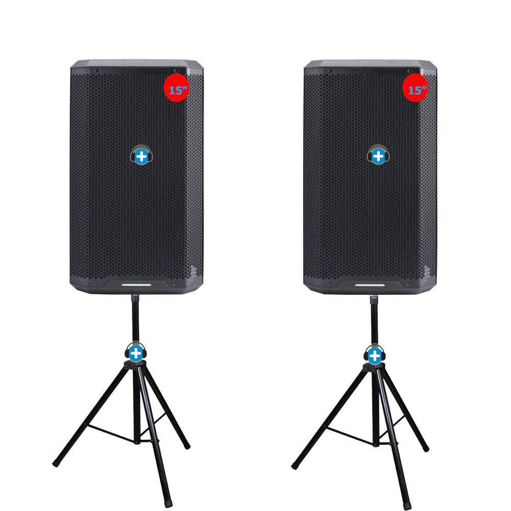 Satélites: Pareja de altavoces activos Carbon 15A vista frontal.